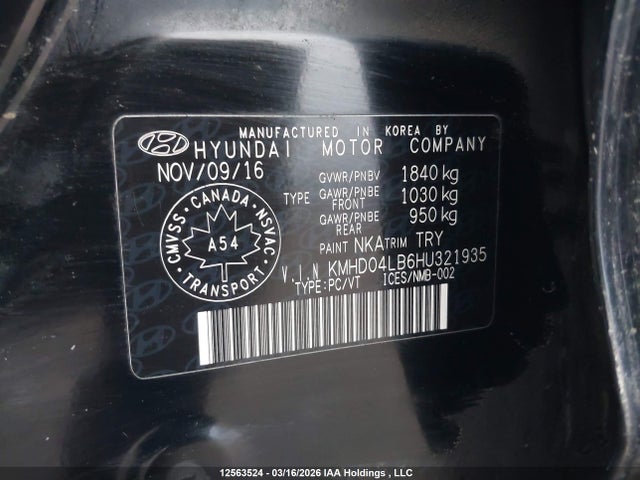KMHD04LB6HU321935 Hyundai Elantra Sport