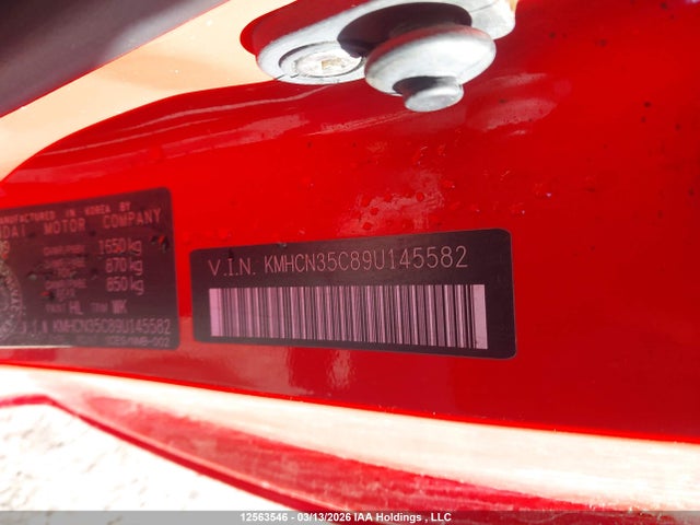 12563546 :رقم المزاد ، KMHCN35C89U145582 vin ، 2009 Hyundai Accent مزاد بيع