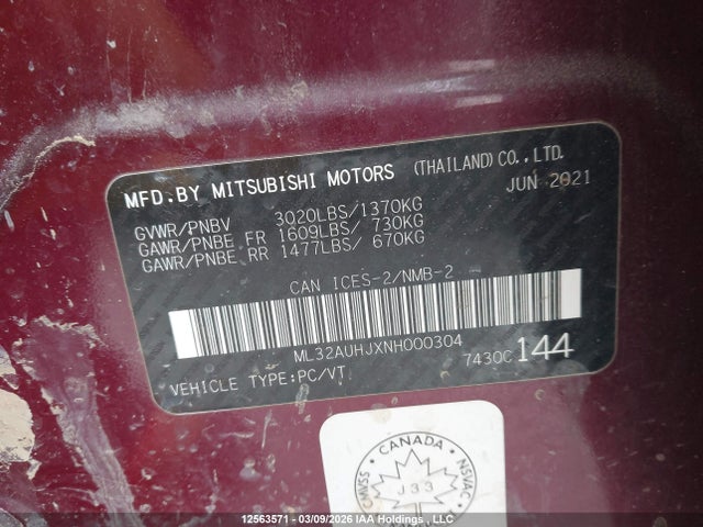 ML32AUHJXNH000304 Mitsubishi Mirage Carbon Edition/es/se