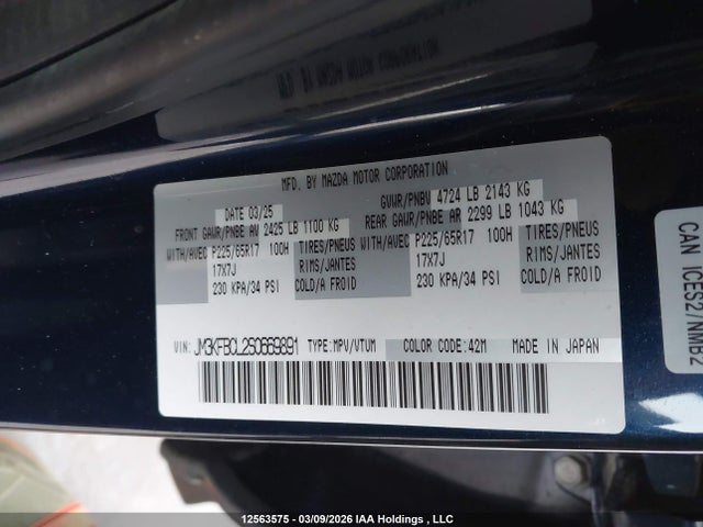 Mazda Cx-5 Preferred 2025 JM3KFBCL2S0669891 Image 9