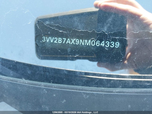 2022 Volkswagen Tiguan Se მანქანა იყიდება აუქციონზე, vin: 3VV2B7AX9NM064339, აუქციონის ნომერი: 12563585