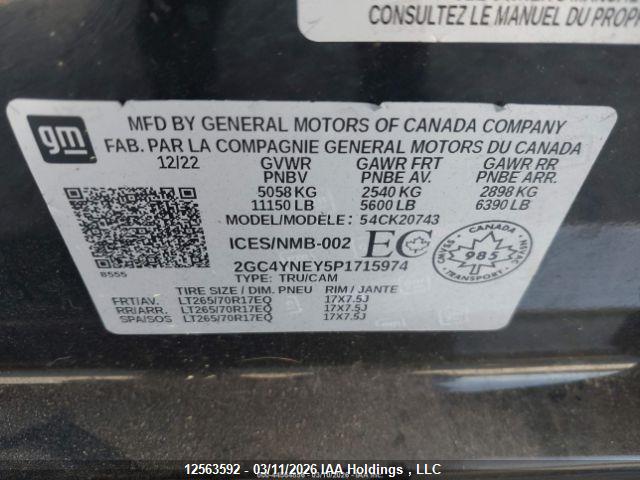 Aukcja sprzedaży 2023 Chevrolet Silverado 2500hd Lt, vin: 2GC4YNEY5P1715974, numer aukcji: 12563592