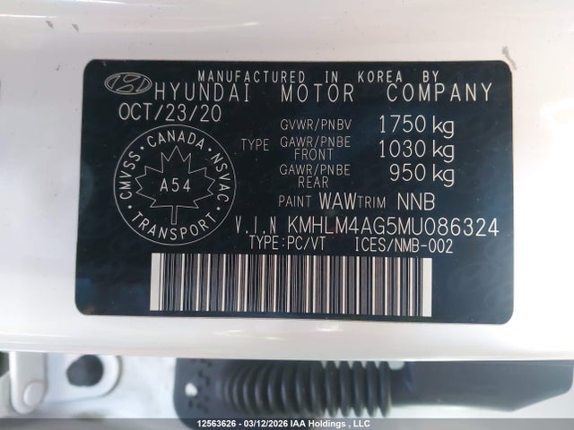 KMHLM4AG5MU086324 Hyundai Elantra