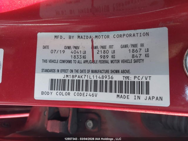 Mazda Mazda3 Gx 2020 JM1BPAK71L1148936 Image 9