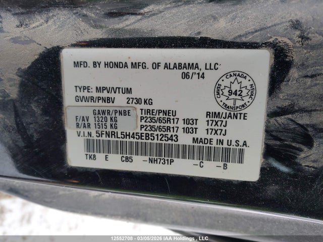 Honda ODYSSEY EX 2014 5FNRL5H45EB512543 Image 18