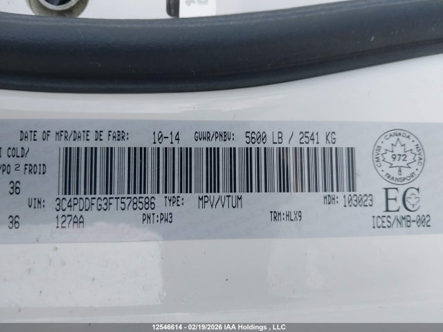 Продаж на аукціоні авто 2015 Dodge Journey R/t, vin: 3C4PDDFG3FT578586, номер лоту: 12546614