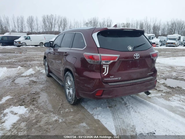 Aukcja sprzedaży 2015 Toyota Highlander Limited, vin: 5TDDKRFH4FS165312, numer aukcji: 12563734