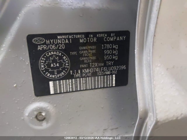 Продажа на аукционе авто 2020 Hyundai Elantra Se, vin: KMHD74LF6LU092096, номер лота: 12563812