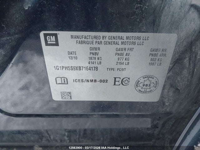 Продаж на аукціоні авто 2011 Chevrolet Cruze Ltz Turbo, vin: 1G1PH5S9XB7164178, номер лоту: 12563900