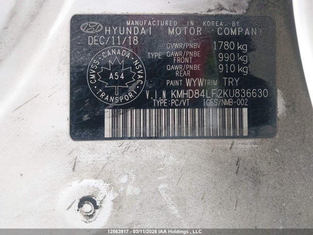 KMHD84LF2KU836630 Hyundai Elantra Preferred