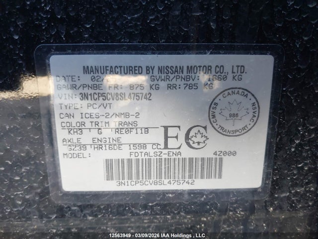 3N1CP5CV8SL475742 Nissan Kicks Play Sv