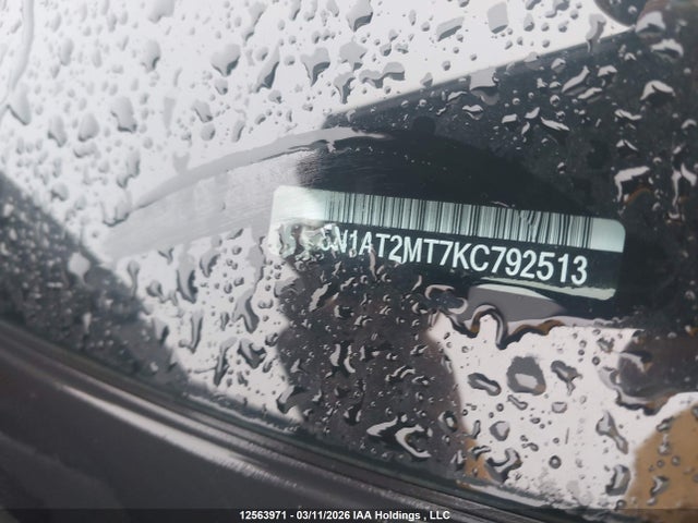 12563971 :رقم المزاد ، 5N1AT2MT7KC792513 vin ، 2019 Nissan Rogue S/sv مزاد بيع