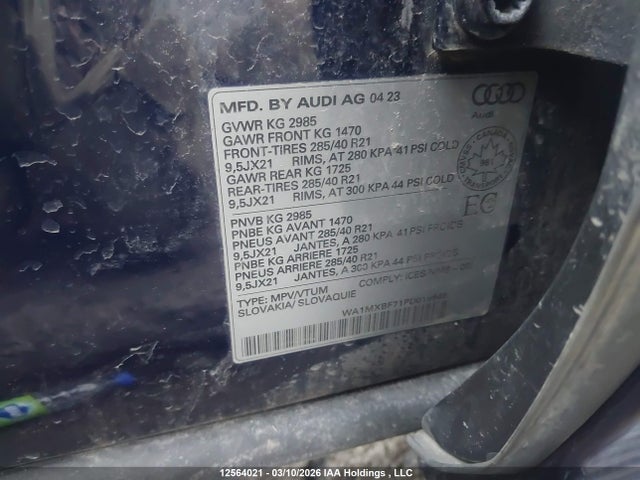WA1MXBF71PD019845 Audi Q7 Progressiv