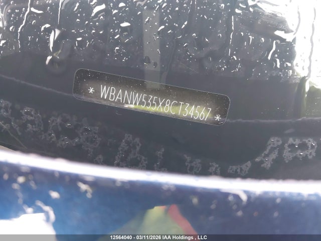 12564040 :رقم المزاد ، WBANW535X8CT34567 vin ، 2008 Bmw 550i مزاد بيع