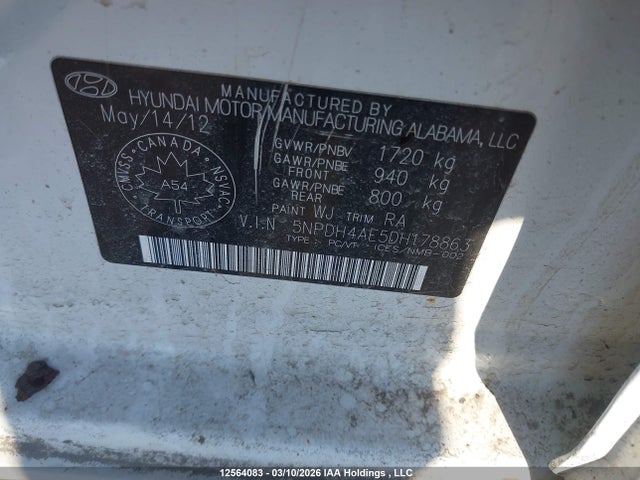 Продаж на аукціоні авто 2013 Hyundai Elantra, vin: 5NPDH4AE5DH178863, номер лоту: 12564083