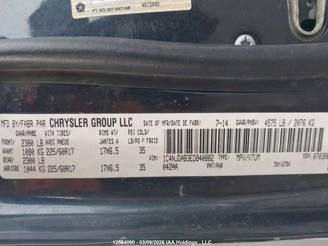 1C4NJDAB3ED840882 Jeep Compass
