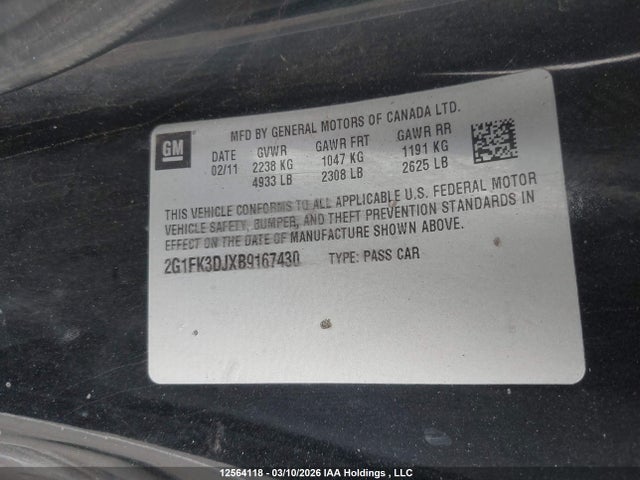 2011 Chevrolet Camaro 2ss მანქანა იყიდება აუქციონზე, vin: 2G1FK3DJXB9167430, აუქციონის ნომერი: 12564118
