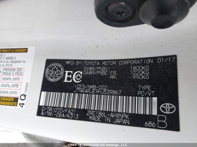 JTNKARJE9HJ539867 Toyota COROLLA IM