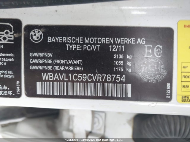 Продажа на аукционе авто 2012 Bmw X1 Xdrive28i, vin: WBAVL1C59CVR78754, номер лота: 12564201