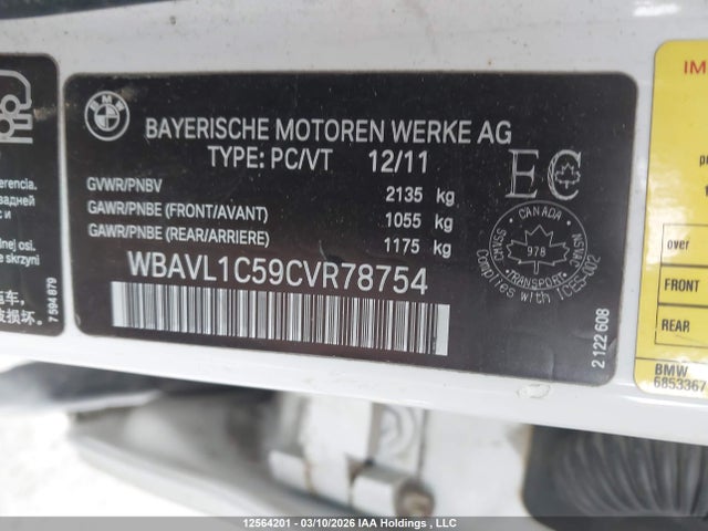Продажа на аукционе авто 2012 Bmw X1 Xdrive28i, vin: WBAVL1C59CVR78754, номер лота: 12564201