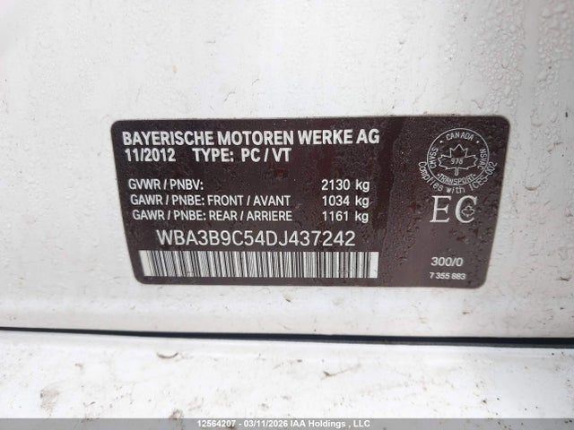 Продаж на аукціоні авто 2013 Bmw 335i Xdrive, vin: WBA3B9C54DJ437242, номер лоту: 12564207