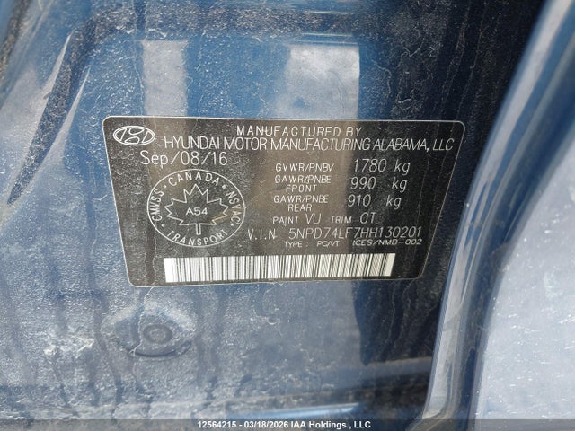 Продаж на аукціоні авто 2017 Hyundai Elantra Se, vin: 5NPD74LF7HH130201, номер лоту: 12564215