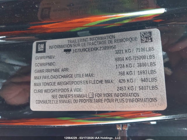 1GTU9CED6KZ389956 GMC Sierra K1500 Elevation