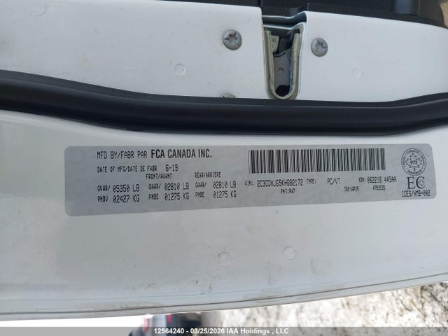 2019 Dodge Charger Sxt მანქანა იყიდება აუქციონზე, vin: 2C3CDXJG5KH682172, აუქციონის ნომერი: 12564240