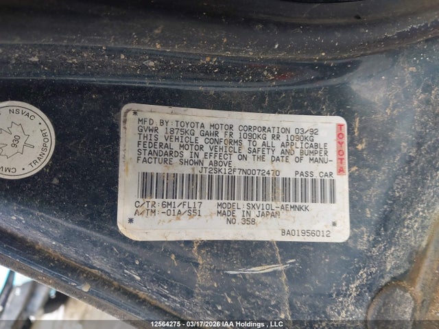 Aukcja sprzedaży 1992 Toyota Camry Le, vin: JT2SK12F7N0072470, numer aukcji: 12564275