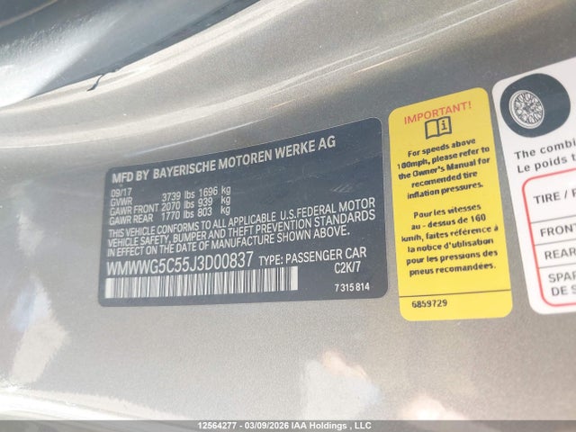 WMWWG5C55J3D00837 Mini Cooper