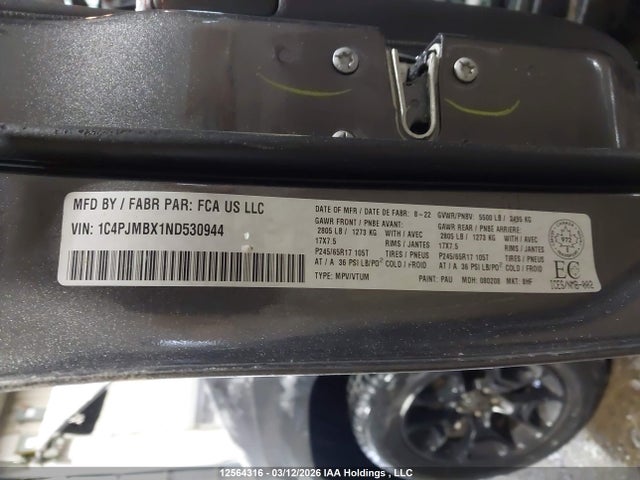 1C4PJMBX1ND530944 Jeep Cherokee Trailhawk