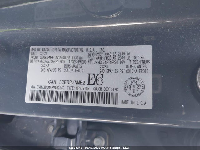 7MMVABDM5PN102869 Mazda Cx-50 Premium