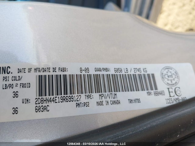 Aukcja sprzedaży 2009 Dodge Grand Caravan Se, vin: 2D8HN44E19R699127, numer aukcji: 12564348
