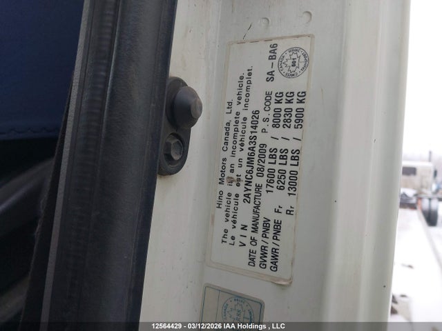 12564429 :رقم المزاد ، 2AYNC6JM6A3S14026 vin ، 2010 Hino Hino 185 مزاد بيع