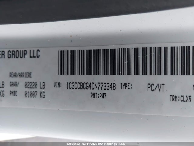 2013 Chrysler 200 Limited მანქანა იყიდება აუქციონზე, vin: 1C3CCBCG4DN773348, აუქციონის ნომერი: 12564452