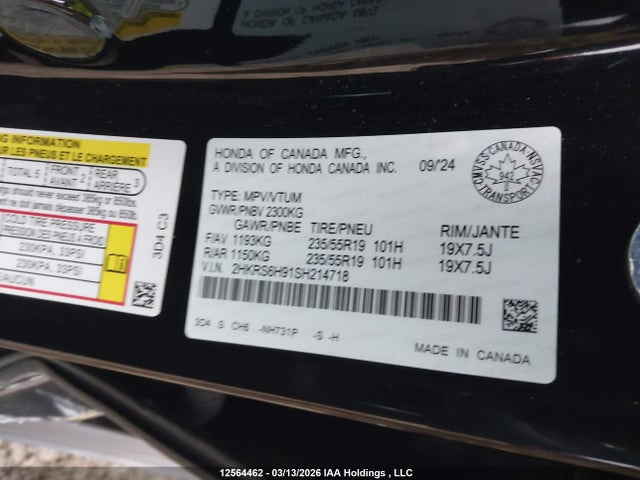 2HKRS6H91SH214718 Honda CR-V HYBRID