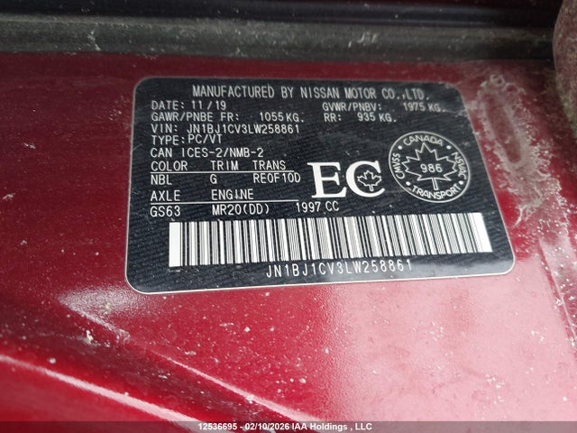 JN1BJ1CV3LW258861 Nissan Qashqai S/sv