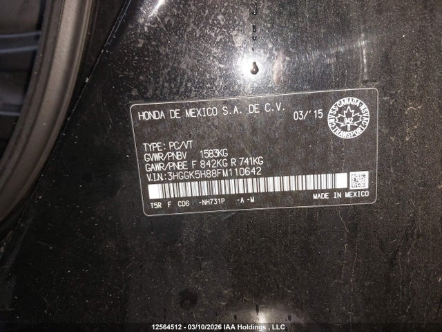 3HGGK5H88FM110642 Honda Fit Ex/exl