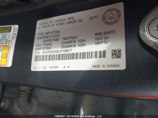 2HKRW2H59JH108977 Honda CR-V