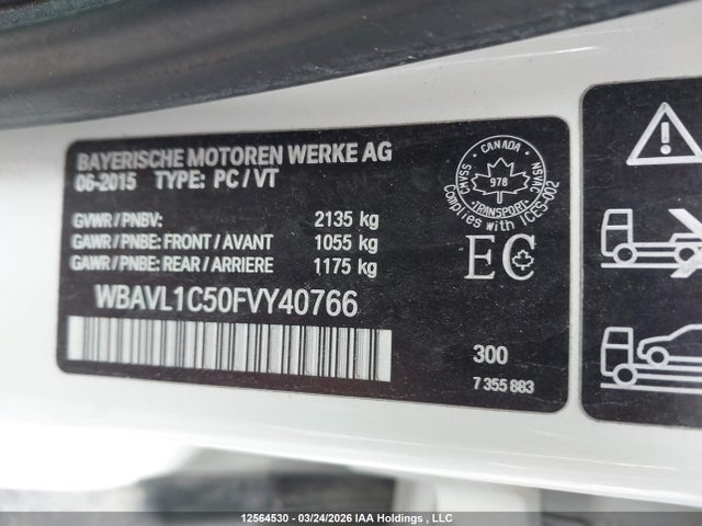 Aukcja sprzedaży 2015 Bmw X1 Xdrive28i, vin: WBAVL1C50FVY40766, numer aukcji: 12564530