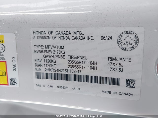 2HKRS4H21SH102217 Honda CR-V LX