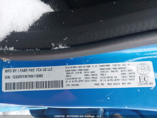 RAM 1500 Rebel 2022 1C6SRFEM7NN118965 Image 9
