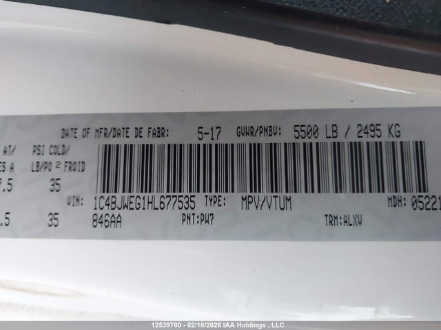 1C4BJWEG1HL677535 Jeep Wrangler Unlimited Sahara