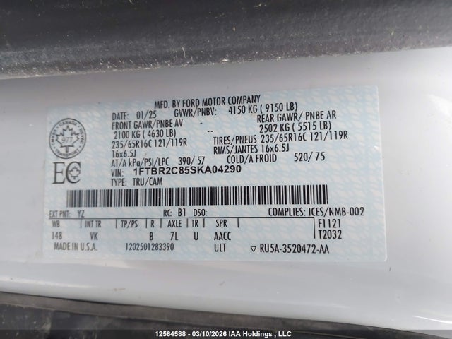 Ford Transit-250 Cargo 2025 1FTBR2C85SKA04290 Image 9