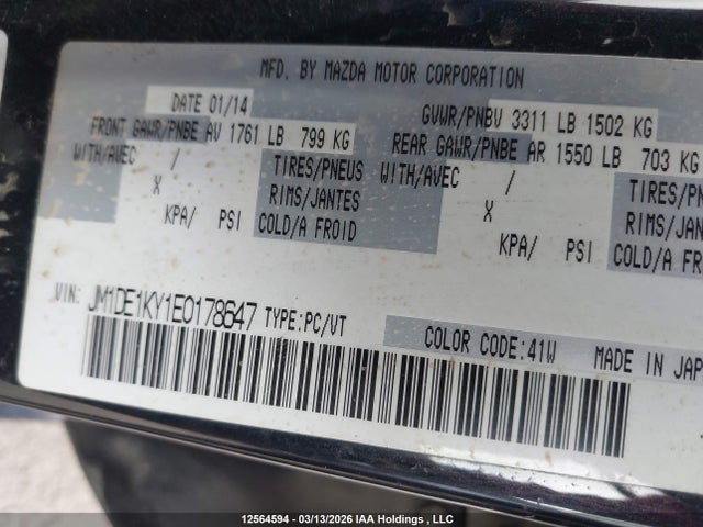 JM1DE1KY1E0178647 Mazda Mazda2 Sport