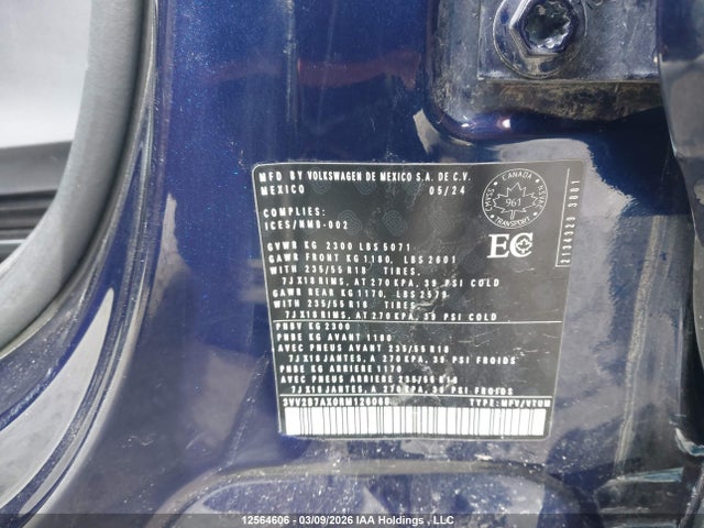 Продажа на аукционе авто 2024 Volkswagen Tiguan Se/wolfsburg, vin: 3VV2B7AX0RM126068, номер лота: 12564606