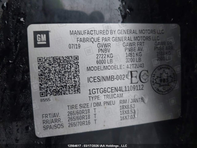1GTG6CEN4L1109112 GMC CANYON SLE