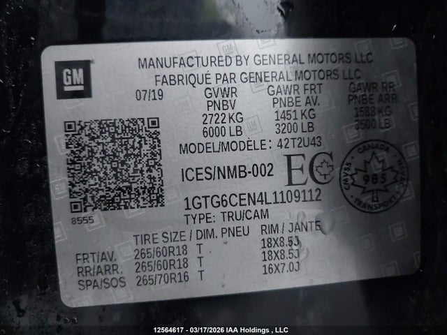 1GTG6CEN4L1109112 GMC CANYON SLE