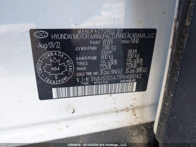 Продажа на аукционе авто 2023 Hyundai Santa Fe Sel Premium, vin: 5NMS3DAJ1PH488142, номер лота: 12564635