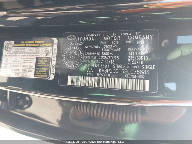 Продаж на аукціоні авто 2025 Hyundai Santa Fe Preferred Hybrid Awd, vin: KM8P2DG16SU078885, номер лоту: 12564700